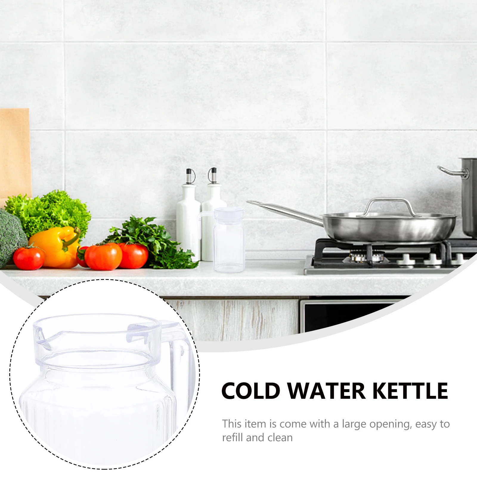 

Large Capacity Cold Water Kettle Heat Resistant Anti-Explosion Food Grade Plastic Refillable Dispenser with Handle for Picnic