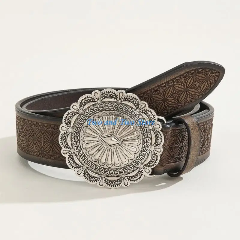 

HX6F Mens Medieval Embossed PU Leathers Decor Belt Robe Tunics Waist Belt Pirate Belt History Repeat Costume Belt Knight Belt