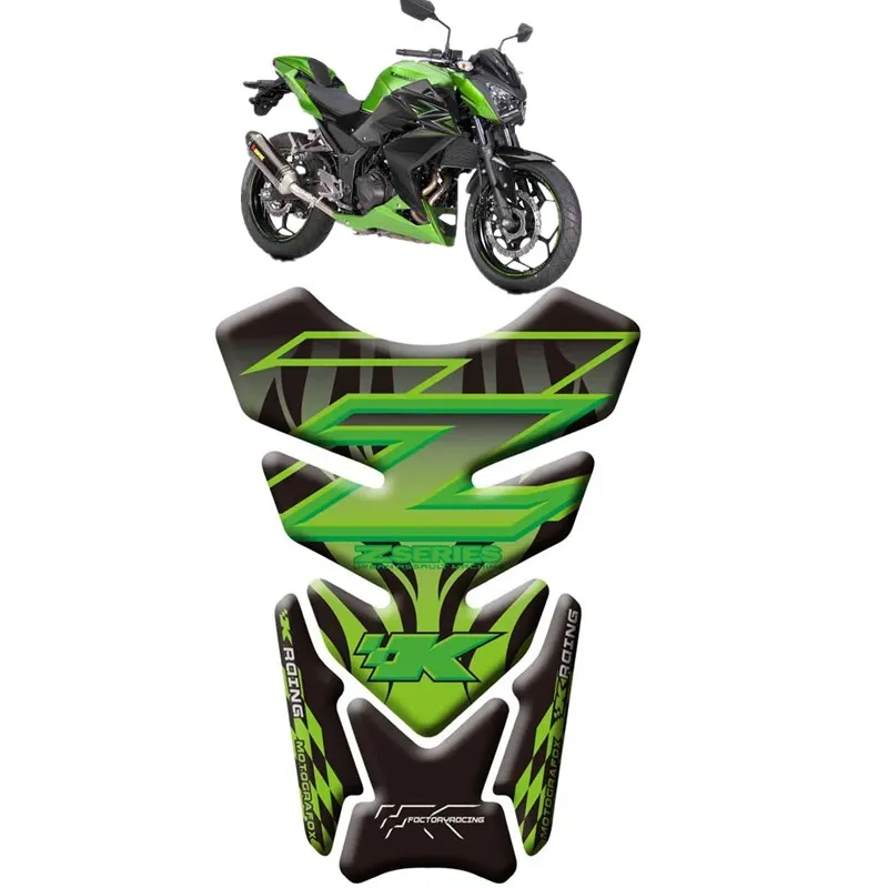 For KAWASAKI Z250 Z300 Z400 Z650 Z750 Z800 Z1000 Z900 Motorcycle Tank Pad Protector 3D Gel Sticker Decal - 1