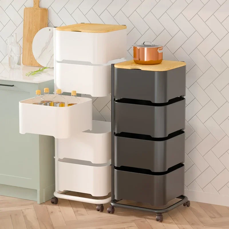 Floor Standing Kitchen Multi-layer Storage Shelves Bathroom Mobile Storage Rack Bedroom Trolley Home Furniture Accessories