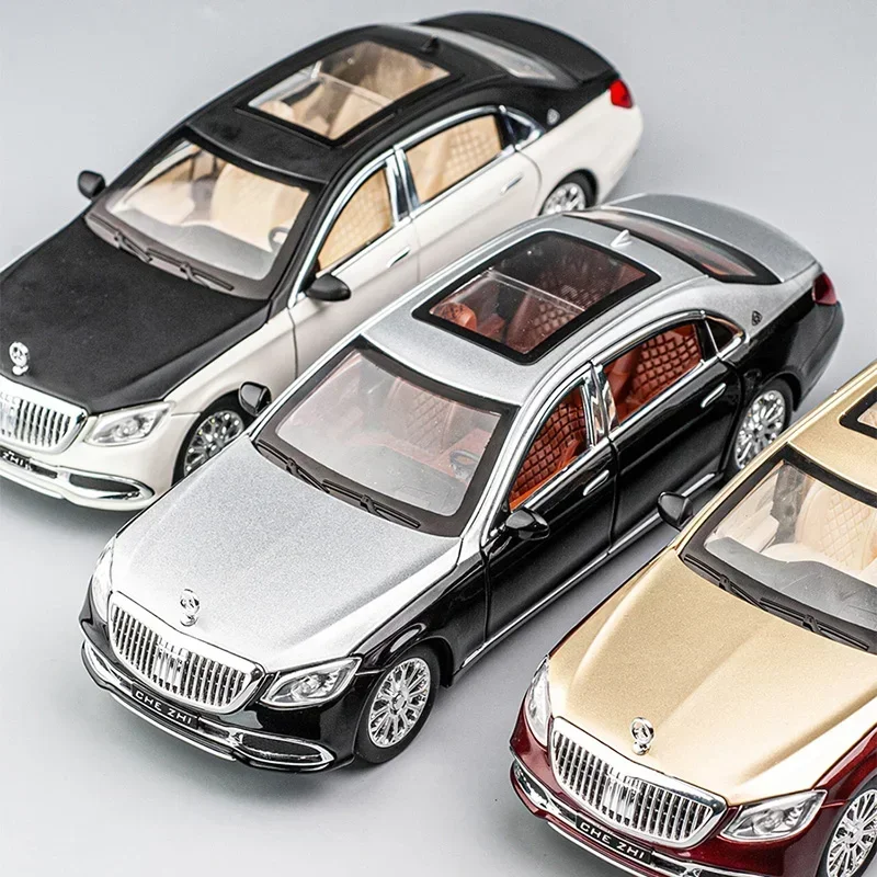 Modèle réduit de voiture Mercedes Benz Maybach GLSfemale en alliage moulé sous pression, simulation de son et lumière, véhicule, jouet, cadeau pour enfant, échelle 1:24