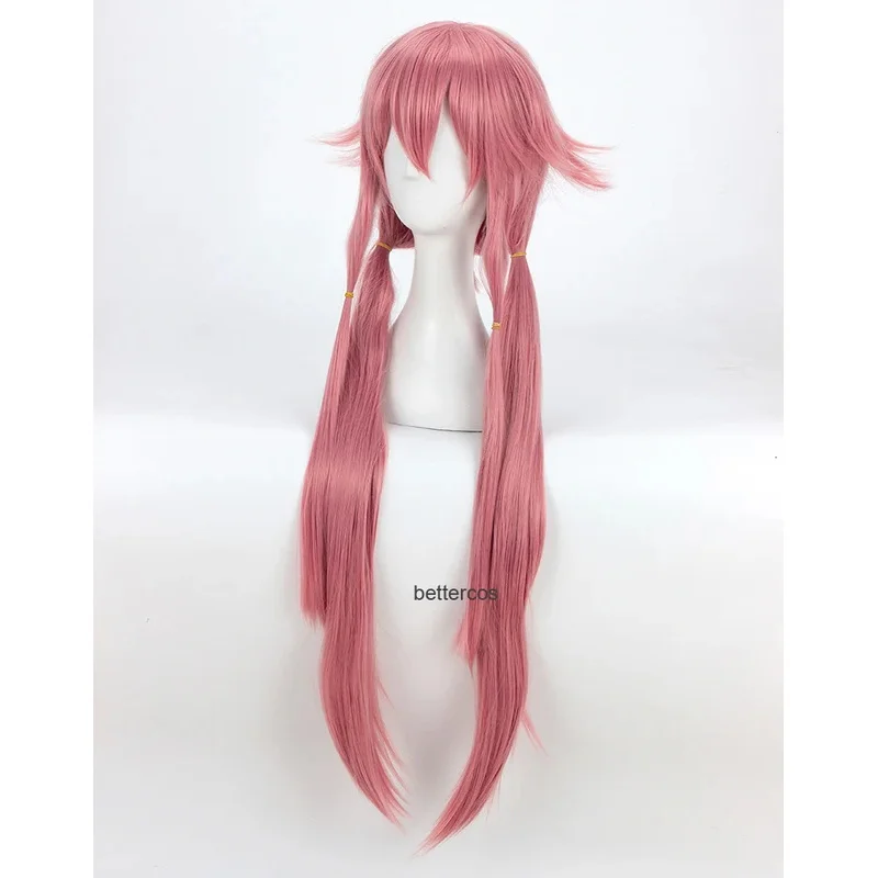 المستقبل يوميات يونو غاساي شعر مستعار تأثيري 80 سنتيمتر طويل الوردي مستقيم مقاومة للحرارة شعر مستعار اصطناعي + غطاء شعر مستعار