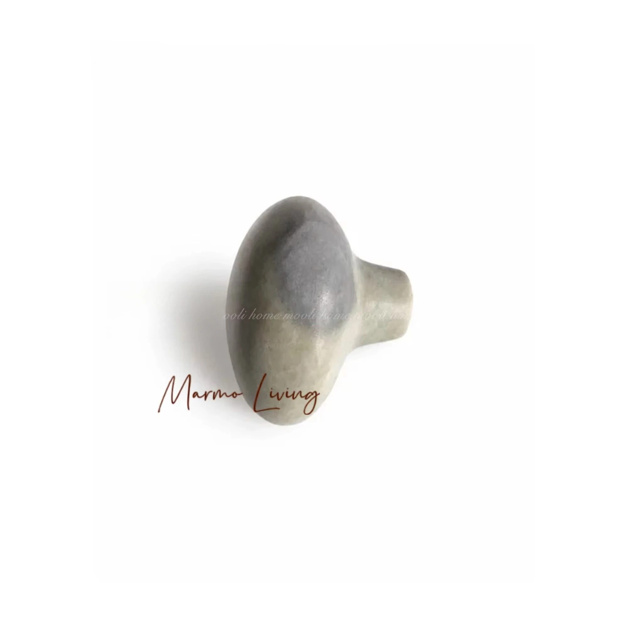 Wabi Sabi Travertine Rosso Stone Knob Natural Marble Oval Handle for Cabinet Door Luxury Wardrobe Decorative Pull