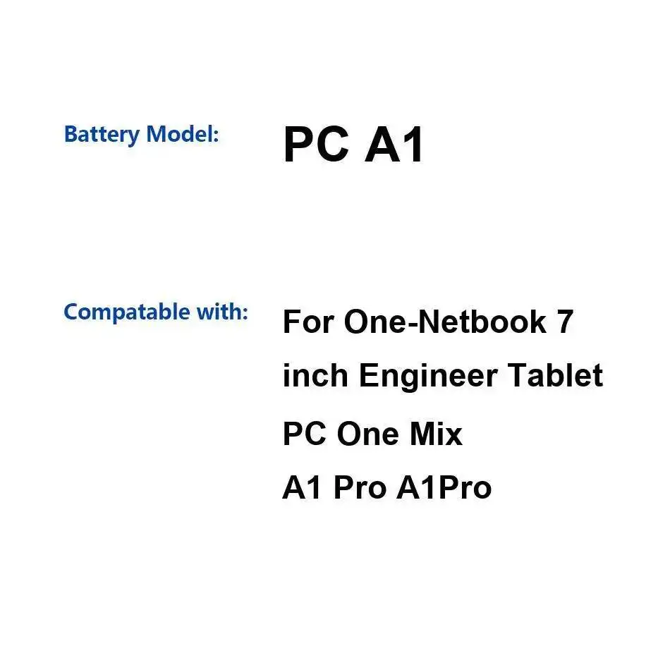 

Аккумулятор для ноутбука, хорошая низкотемпературная работа для One-Netbook One Mix A1 Pro Engineer, 7-дюймовый ПК, 6000 мАч