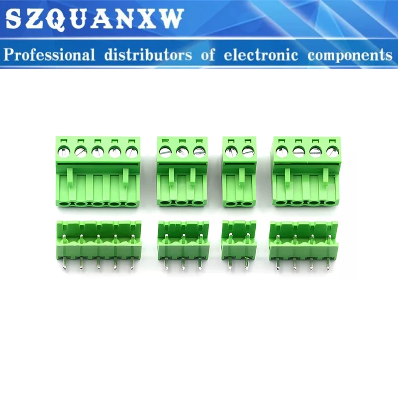 Bent needle Pitch 5.08mm 2/3/4P Screw Plug-in PCB Terminal Block 2EDGK 2EDGRC  Male/Female Pluggable Connector ﻿