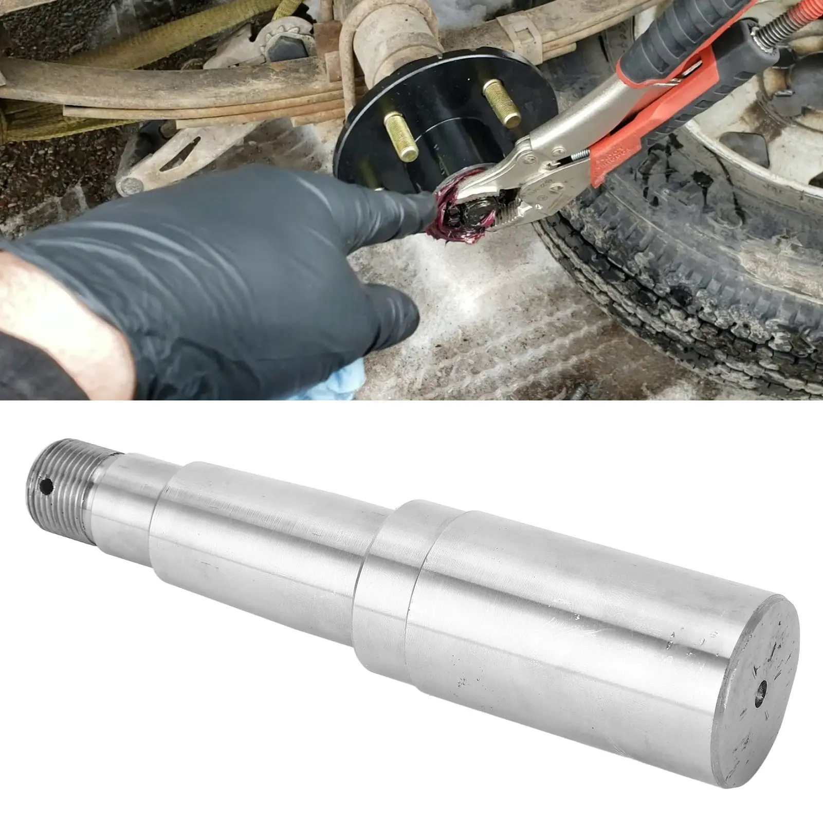 

3500 Lb Trailer Axle Kit with 5 Studs 4.5in Idler Hub 25mm to 35mm Round Spindle for Cargo Boat Trailer Trailer Axle Kit