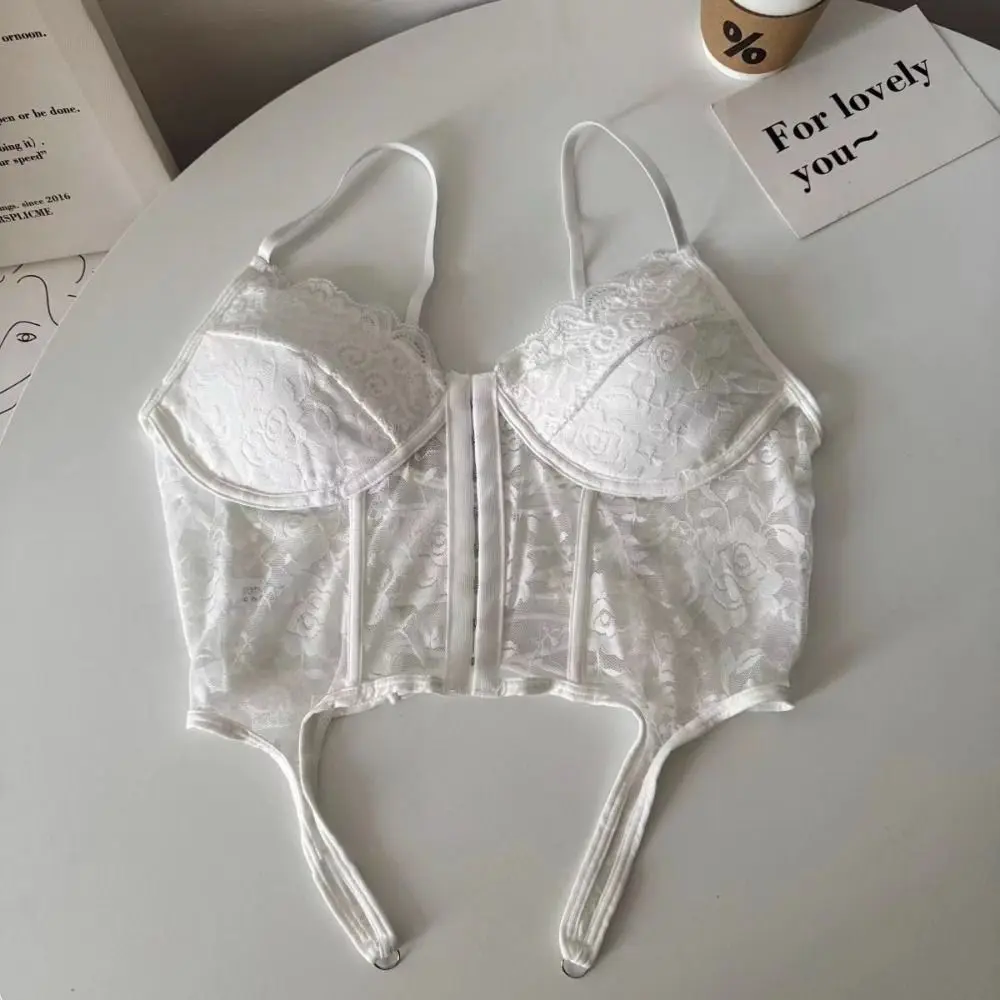 

Cropped Blouse V-Neck Sexy Lace Corset Top Push Up Slim Fit Hollow Suspender Vest INS Off Shoulder Breathable Mesh Vest Travel