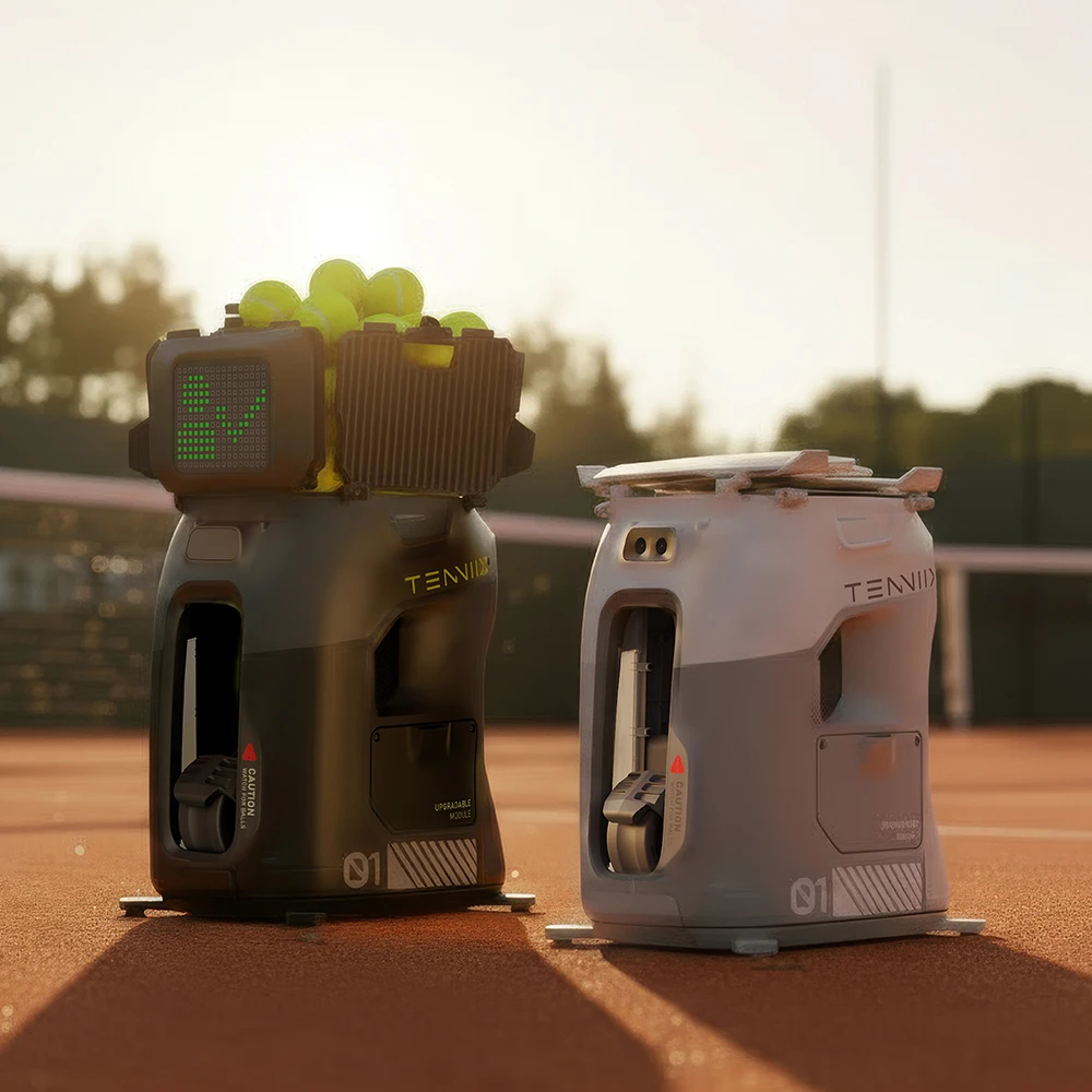Professional AI Tenniix Tennis Ball Shooting Machine Visual Tracking AI Coach Tennis Ball Laucher  for Tennis Player view 3
