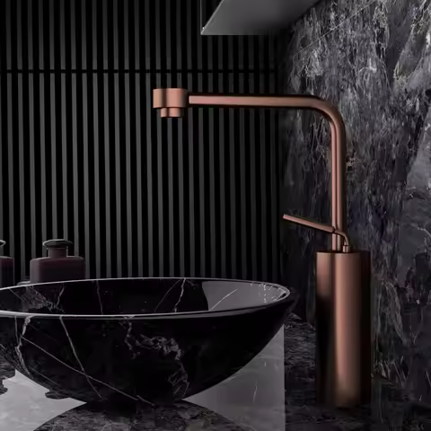 Brushed Rose Gold Bathroom Faucet Brushed Gold Basin Faucet Brass Hot Cold Sink Faucet Deck Mounted Lavotory Faucet Mixer