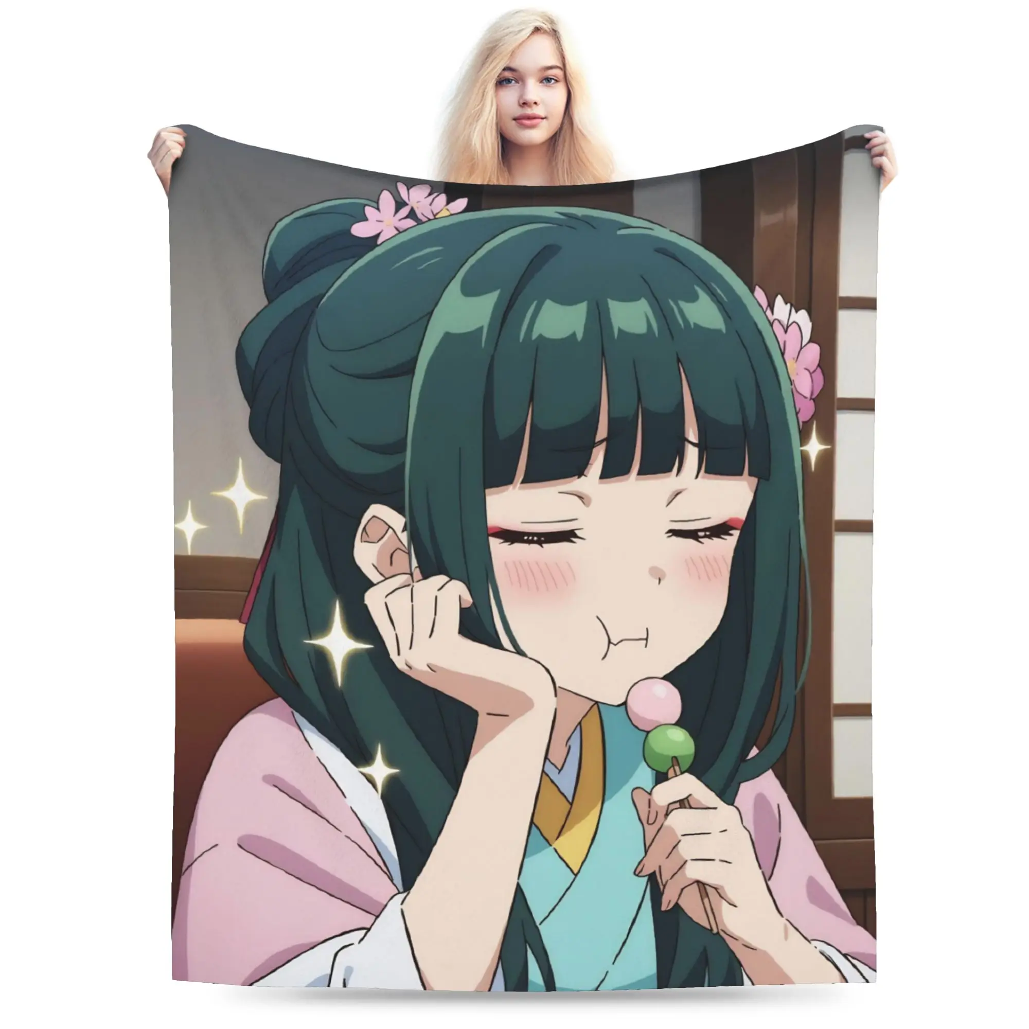 Super Soft The Apothecary D-Diaries Maomao  Throw Blanket Premium Flannel Fleece Lightweight  Bed Blanket Fuzzy Plush Blankets