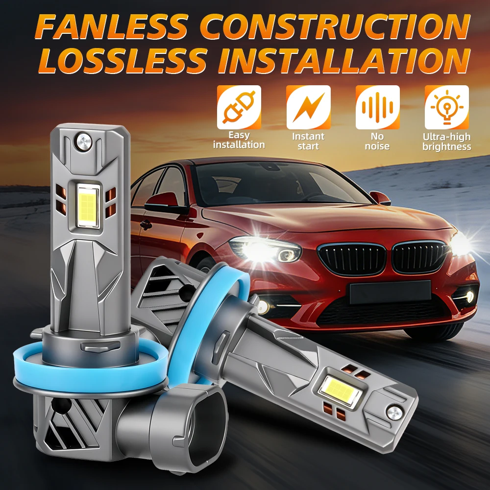 

2PCS LED H11 H8 H9 Car Headlight Bulbs 300W 30000LM Bright Canbus Mini Size 6000K White Car Fog Light Daytime Running Light