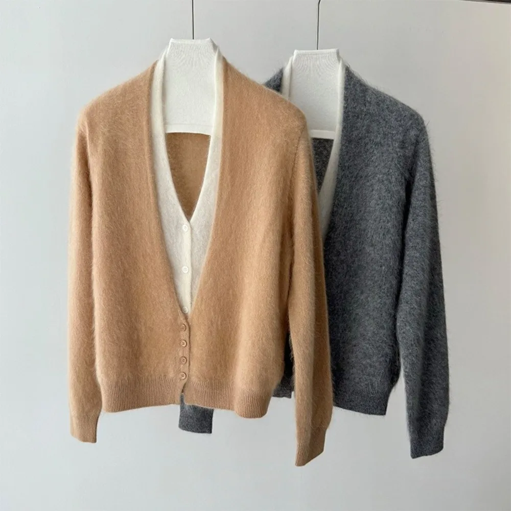 

Новый осенне-зимний свитер из 100% чистого кашемира, топ из начесанной шерсти, имитация двухслойного трикотажного изделия, женские пуловеры