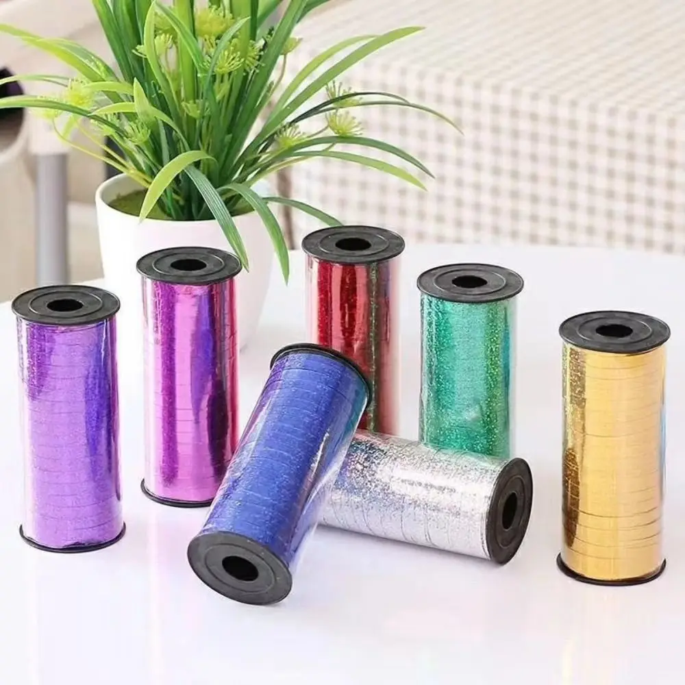 

DIY Metallic Ribbon Wrapping Crafts Gift Packing Laser Curling Ribbon Tapes Glitter Tied Balloon Party Decoration Accessories