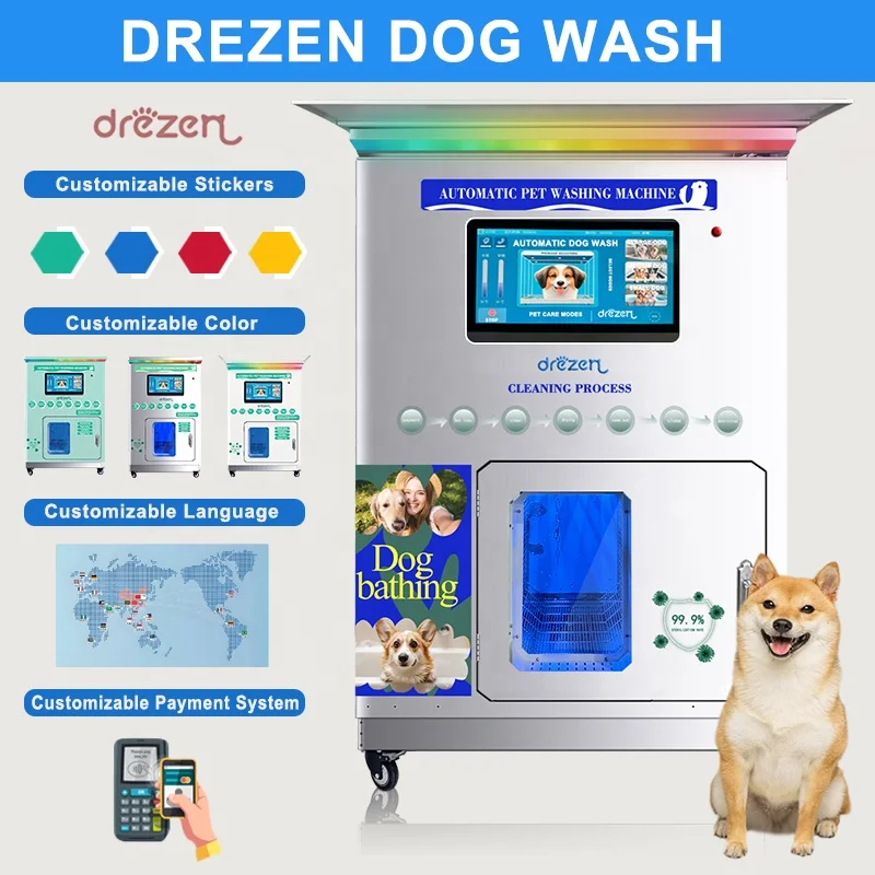 Factory Customizable Stainless Steel Automatic Dog Wash Machine Intelligent Self-Service for Pet Grooming & Cleaning for Dogs