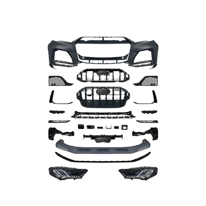 

BR Body Kit For Q7 16-19 upgrade to New 2023 Style Front+Rear Bumper assembly side Skirt Auto Facelift Refit