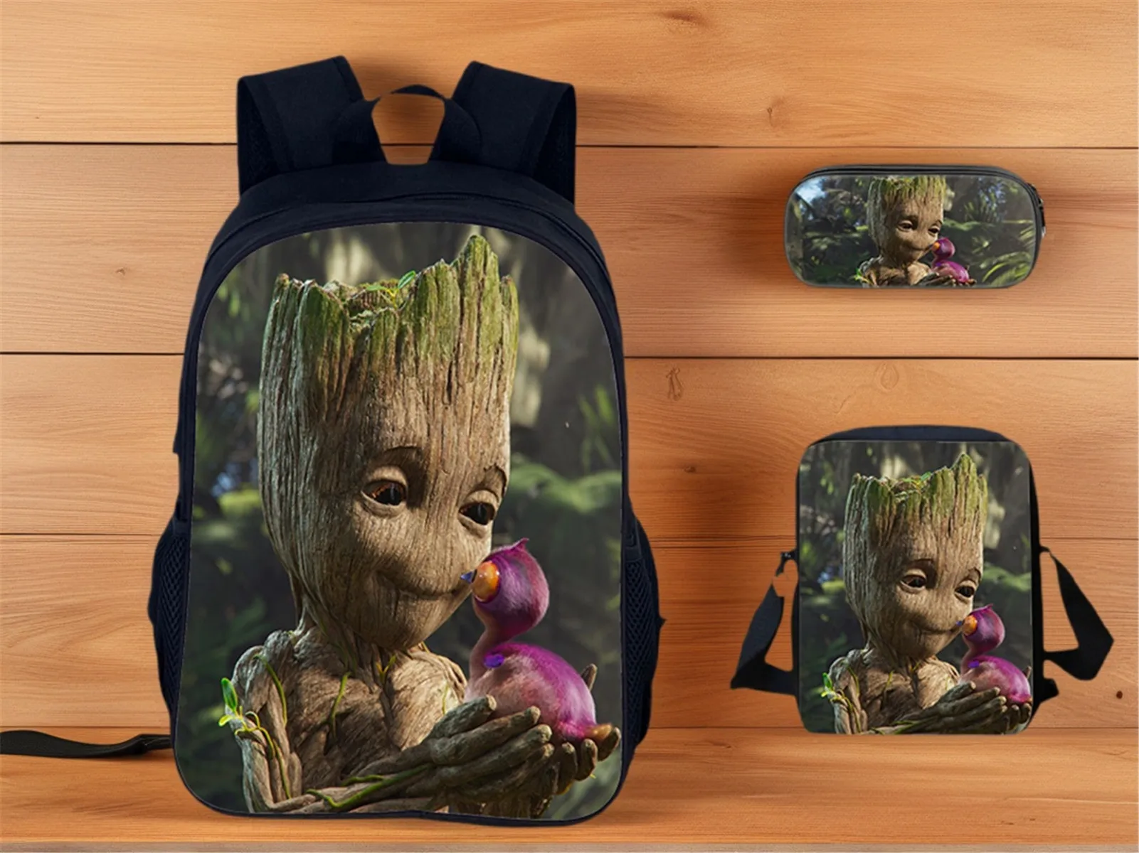

Groot Cartoon Rucksack+Pencil Box+Shoulder Bag-Kid Classic Backpack 3Pcs Set,Lightweight Backpack for School Student
