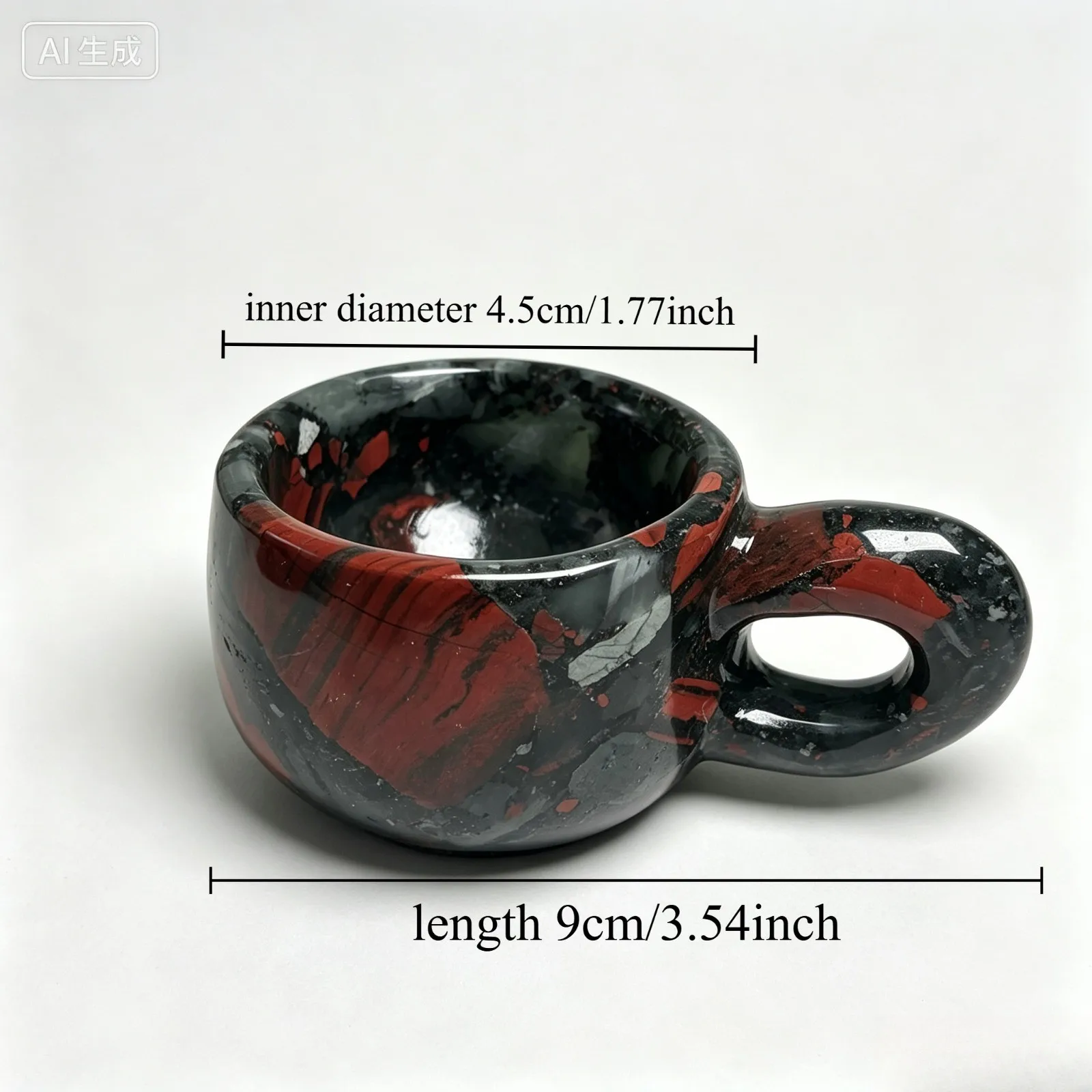Hand Carved African Bloodstone Cup Natural Gemstone Mineral Specimen Decoration
