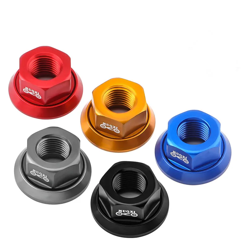 1pc M10 Bike Wheel Hubs Nut Bike 3/8 Hub Nut Flange Before Rear Wheel Lock Screw Aluminum Alloy Bolt MTB Road Bicycle