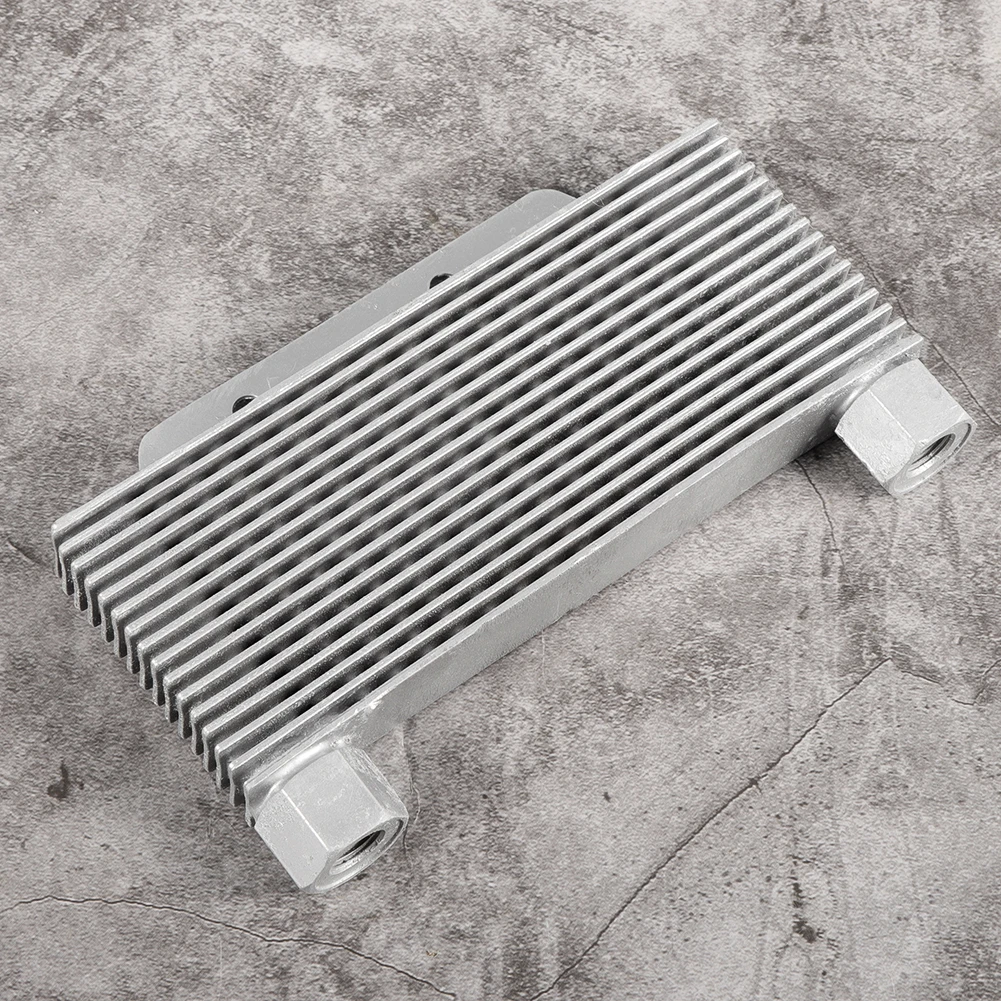 Motorcycle Modification Accessory Oil Cooler Silver Aluminum Alloy Engine Oil Cooler Radiator 15 Rows Universal Motorcycle Parts