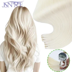 JSNME High Quality Straight Weft Extensions European Real Human Hair Weft Bundles Sew In Weft Extensions Brown Blonde 14