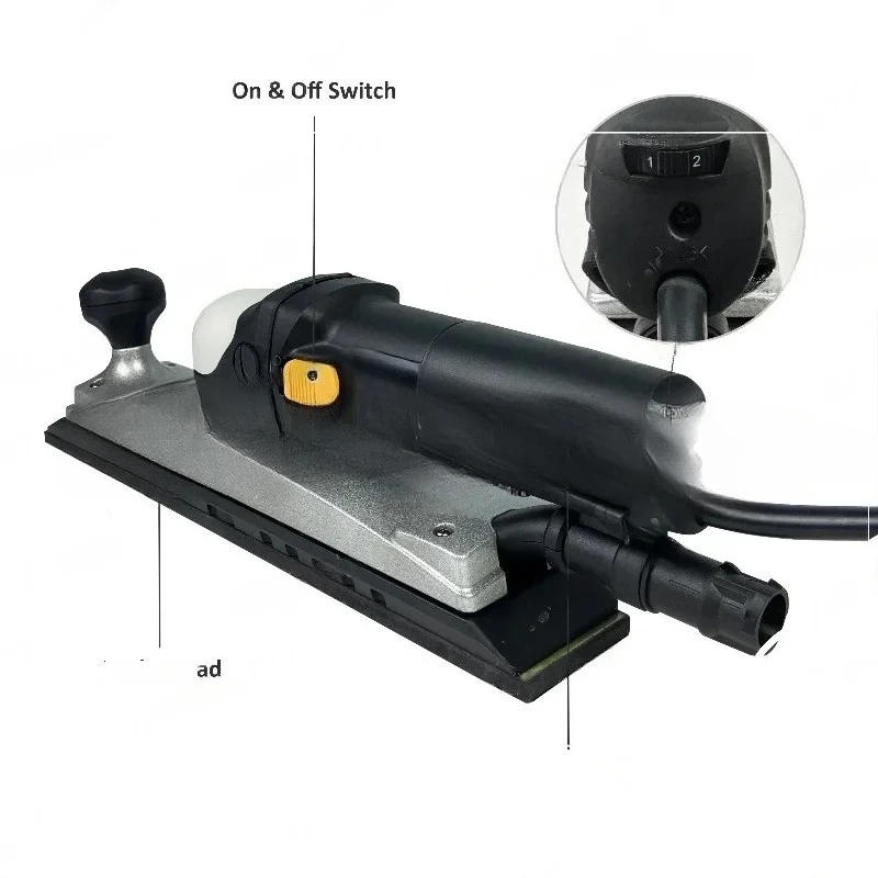 70x400mm Central Vacuum Flat Sanding Machine Longbase Long Bed Electric Long Board Orbital Sander 500W with Carbon Brush