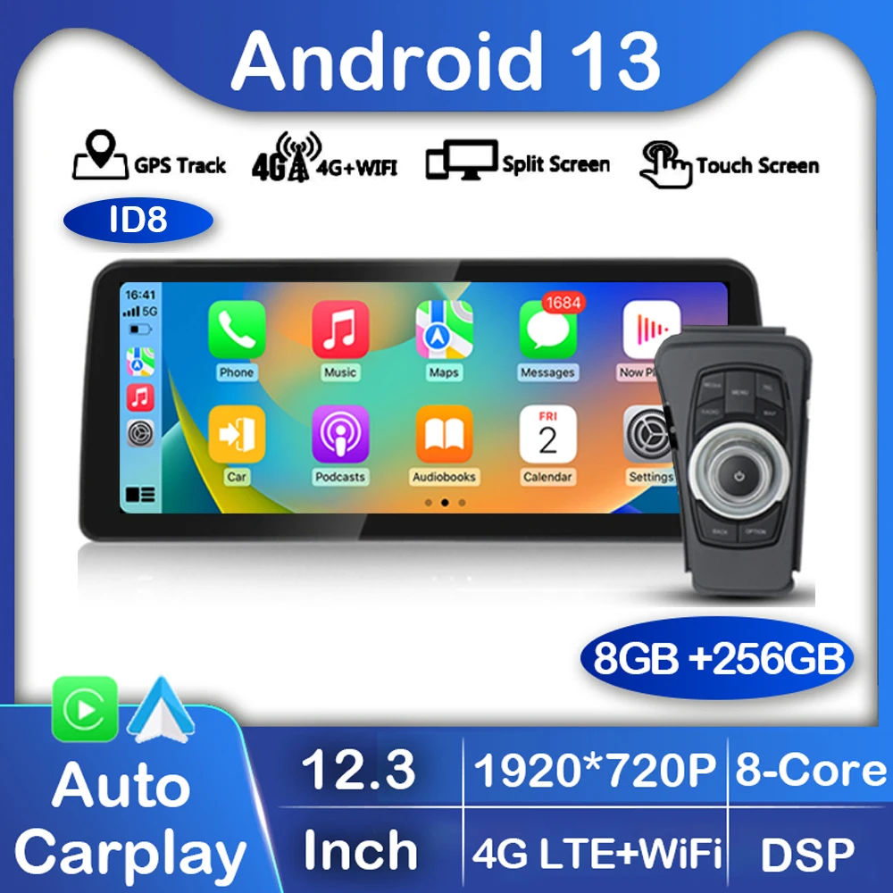 

12.3 Inch Android 13 ID8 Car Radio For BMW 3 Series E90 318i 320i E91 E93 2006 - 2012 WIFI+4G Stereo GPS Navi Multimedia Player