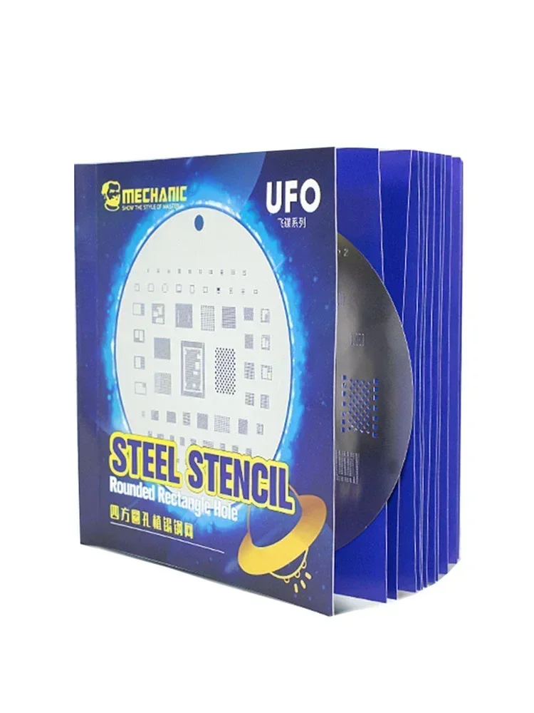 Mechanic 11 w 1 Seria UFO Odporny na Wysokie Temperatury Szablon Stalowy do Reballingu BGA z Otworami Kwadratowymi i Okrągłymi do IPhone X-17 Series — zdjęcie 2