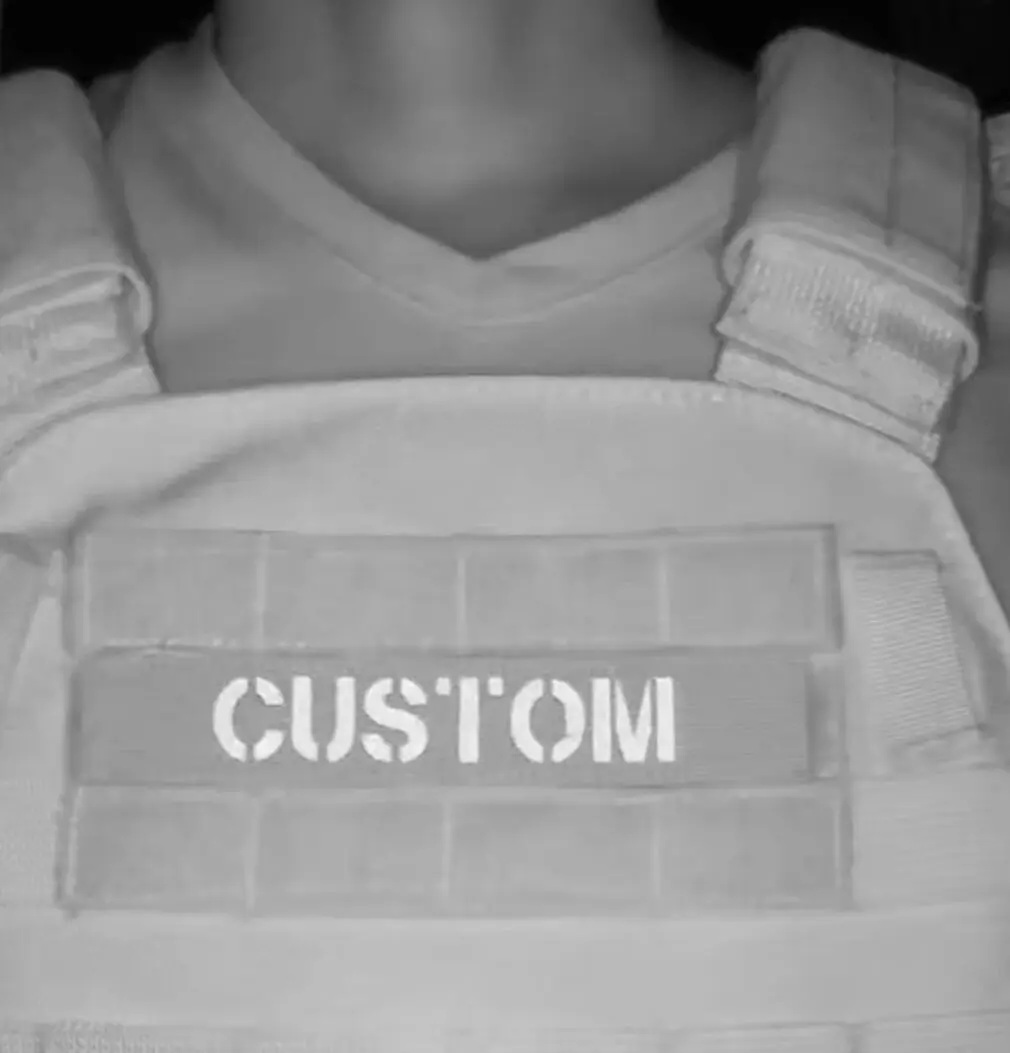 IR IFF Infrared Reflection Patch Custom Laser Cutting  Name Tapes Gray Letters Twoline Morale Tactics Military Airsoft