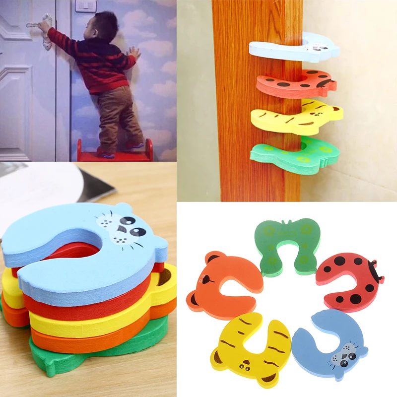 Door Stoppers Door Accessories Versatile Safe Must-have Easy To Use Home Security Cartoon Animal Pinch Guard Security Cartoon