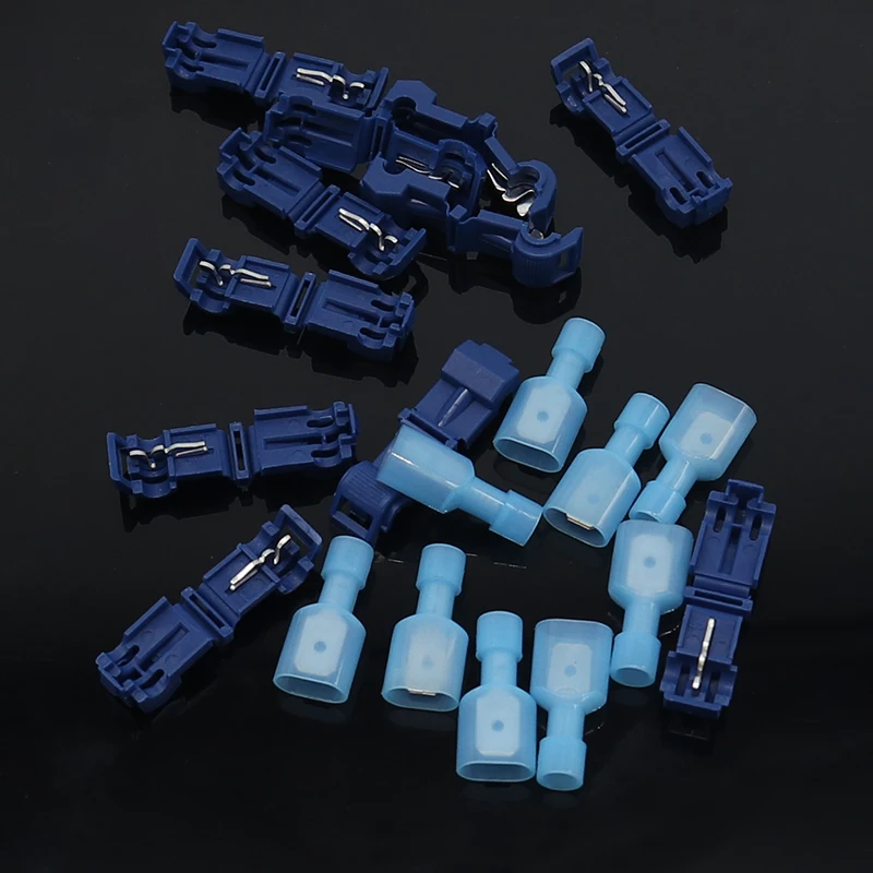 Wire Connectors Spade Terminals Hand Tool Set, T-Tap Snap Splice Lock Wire Male Quick Spade Terminal Connector Diy