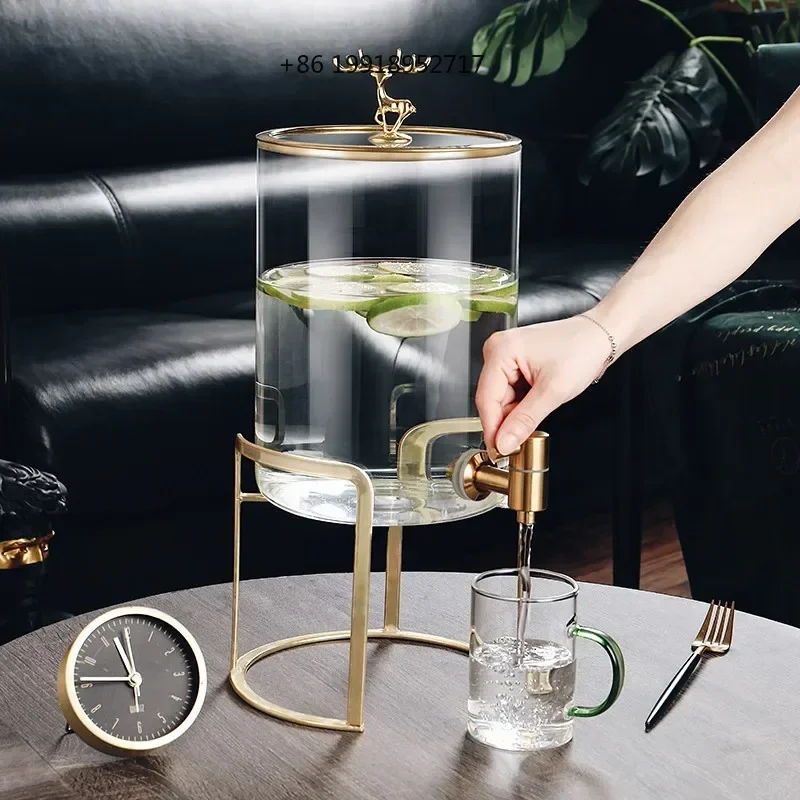 Glass cold water kettle with faucet Beer barrel High temperature resistant teapot Modern Domestic kettle Beverage bucket