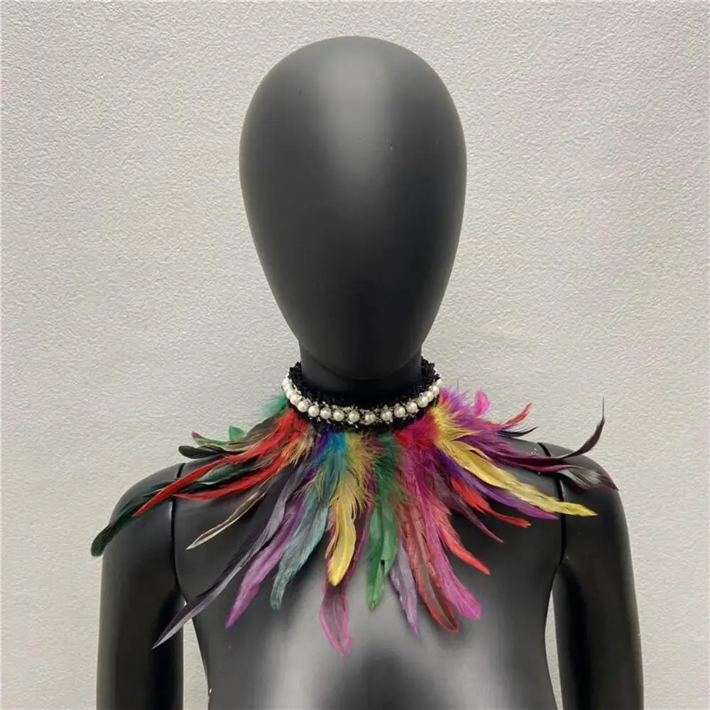New Adjustable Faux Feather Scarf Lace-up Retro Faux Feather Collar Costume Accessories Stage Performance