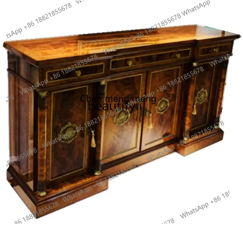 D178 Y Y Curio Cabinet European Style Sideboard Cabinet Peach Heart Solid Wood Porch Locker