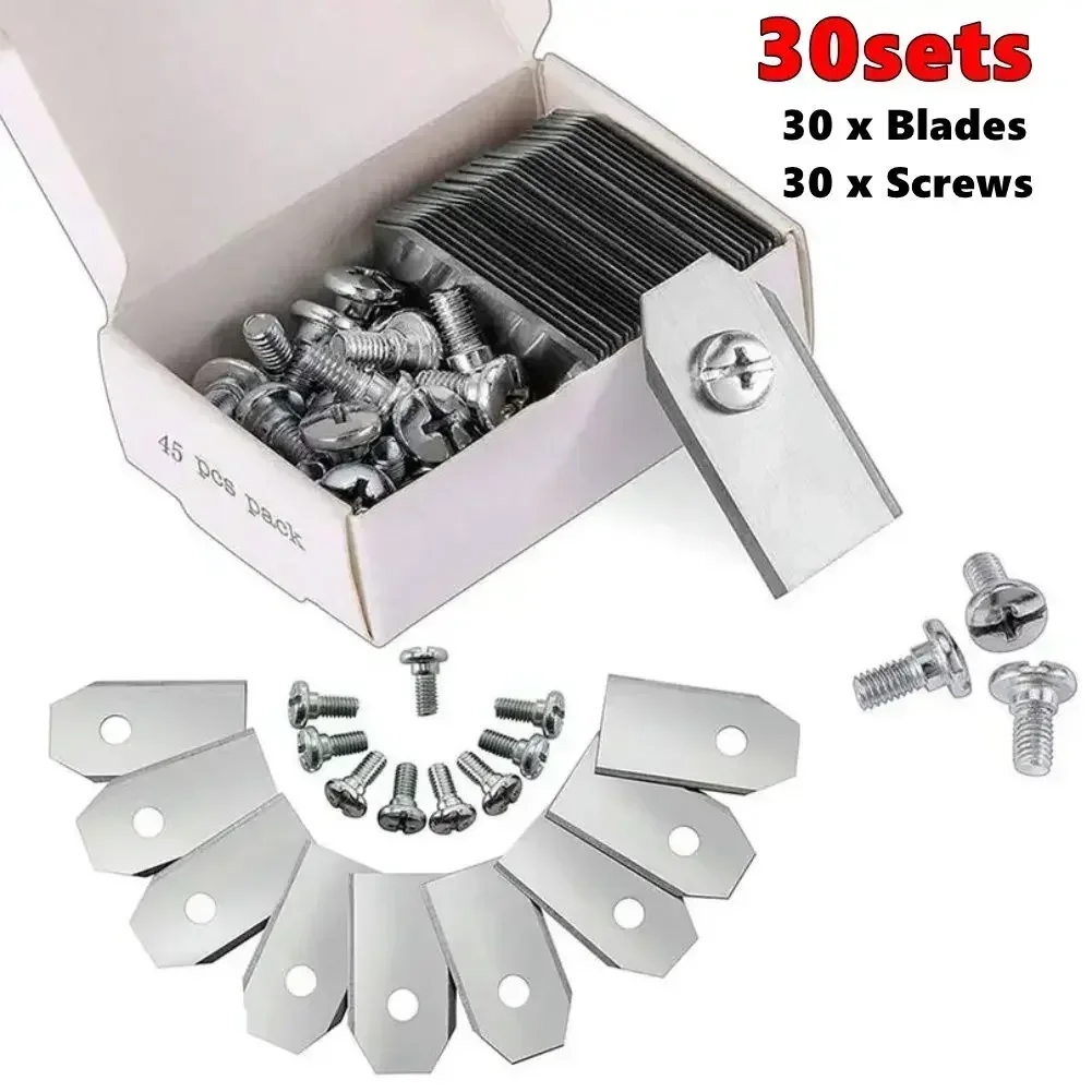 2025 Hot 30pcs Lawn Mower Cutting Blades W/Screw Kit Replacement for Husqvarna Automower/Gardena Robotic Lawnmower Repair