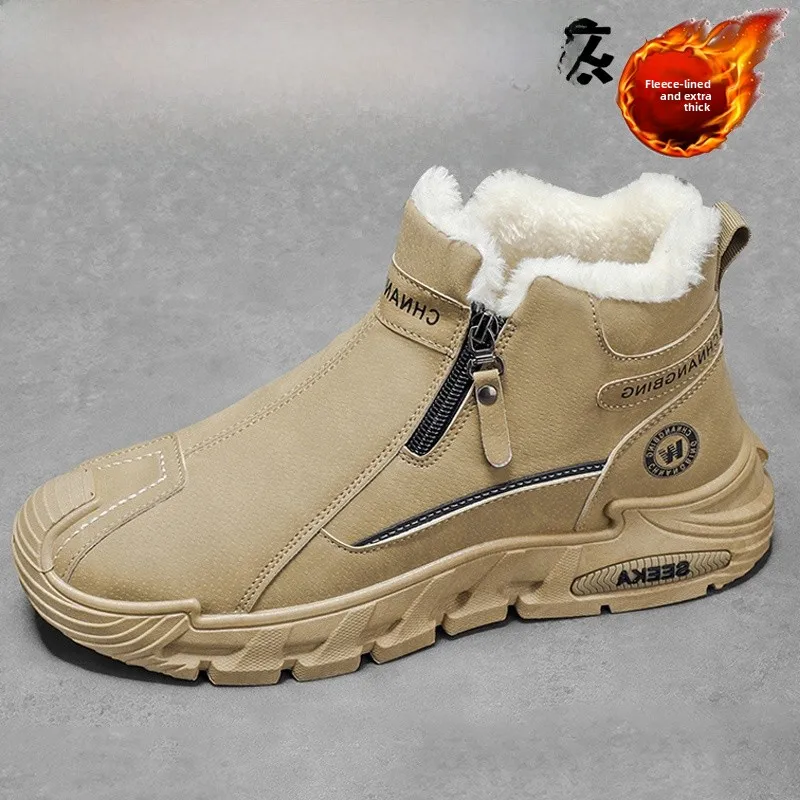 

Warm Fce Lined Boots Men's Winter Sports Casual Faion Trendy Hiking Outdoor Climbing Thi Bot oes