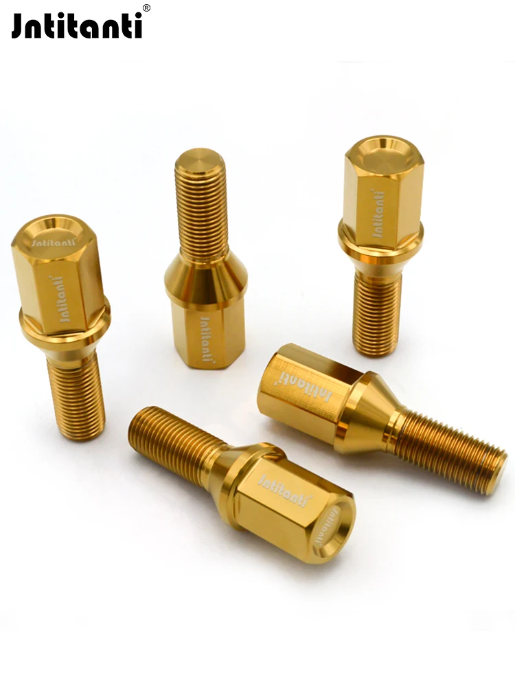 

Jntitanti Extended 17mm Hex Concave Head Cone Seat Gr.5 Titanium Wheel Bolt M12x1.5 for European Cars Wheel Locking