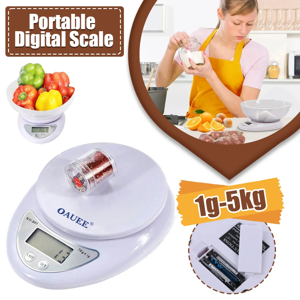 5kg/1g Portable Digital Scale LED Electronic Scales Food Balance Measuring Weight Electronic Scales Kitchen Accessories Tools