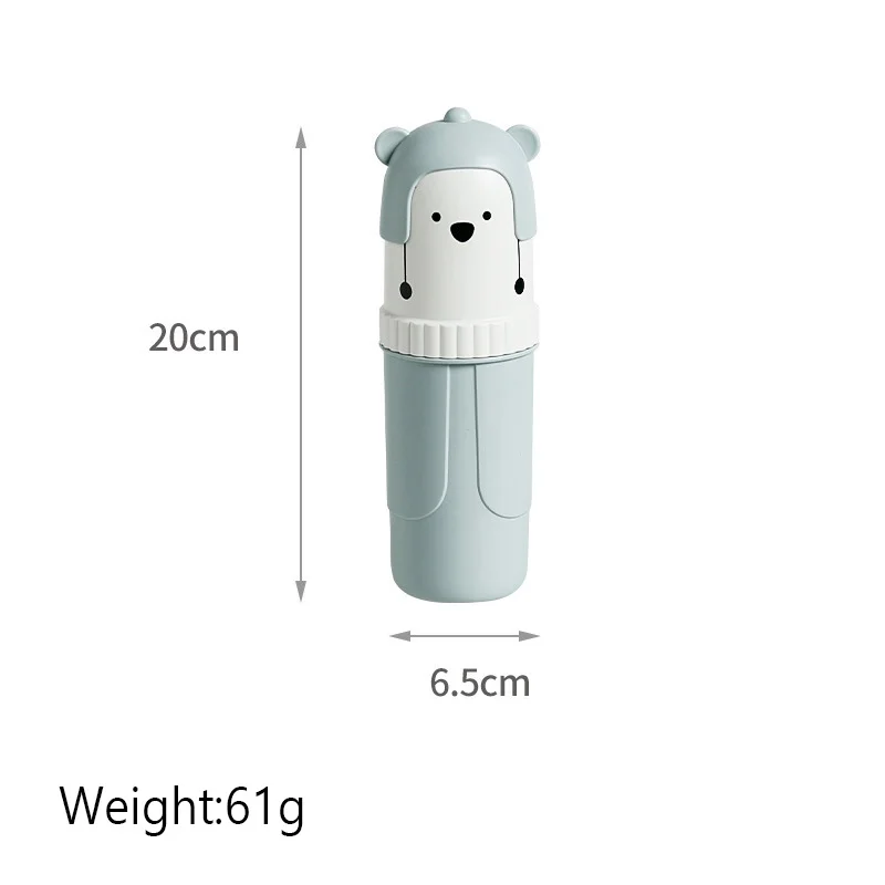 1PC Cartoon Bear Travel Portable Toothbrush Cup Cute Toothpaste Holder Box Storage Case Box Organizer Travel Toiletries Bathroom
