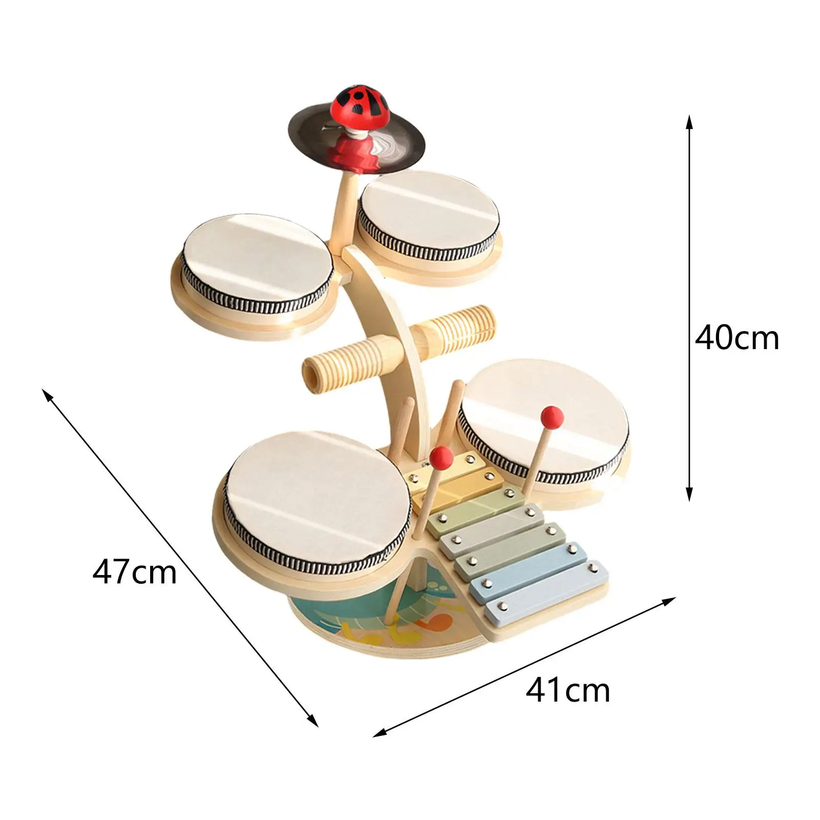 Drum Xylophone Toy Musical Instrument Toy Learning Toy Baby Drum Set Montessori for Children Birthday Gift Boy Girl Kids