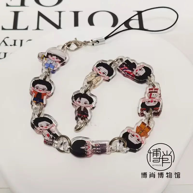 يقوم Bojun Yixiao بتخصيص المعلقات سلسلة الهاتف المحمول المصنوعة من الأكريليك الكرتوني الأصلي اللطيف "Wang Yibo Xiao Zhan"