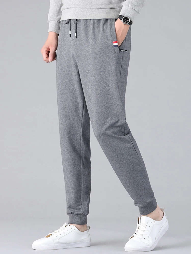 Mùa Đông Dày Ấm Nỉ Nam Dài Thấm Hút Mồ Hôi Cho Cotton Quần Jogger Plus Kích Thước 7XL 8XL Thể Thao Rời Cổ Theo Dõi Quần Có Túi Khóa Kéo