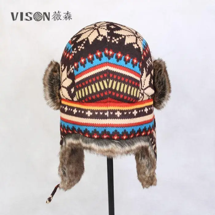 Outdoor Earflap Bomber Hats for Men Women Thick Russian Ushanka Aviator Trooper Snow Ski Berber Winter Hat Cap