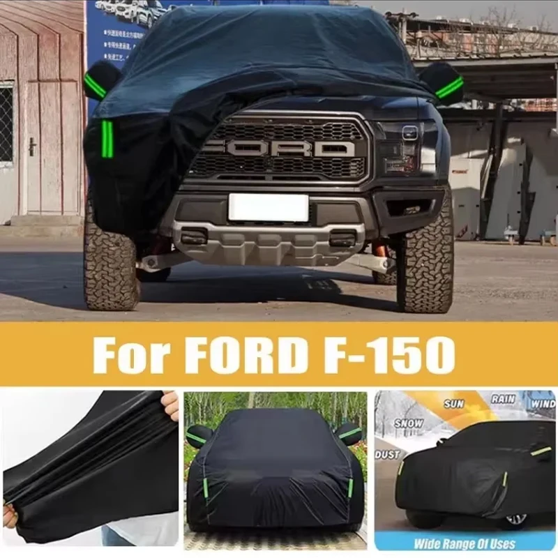 

For FORD F-150 Full Car Cover Four Seasons Outdoor Sun Anti UV Rain Snow Dust Protection Oxford Cloth Accessories