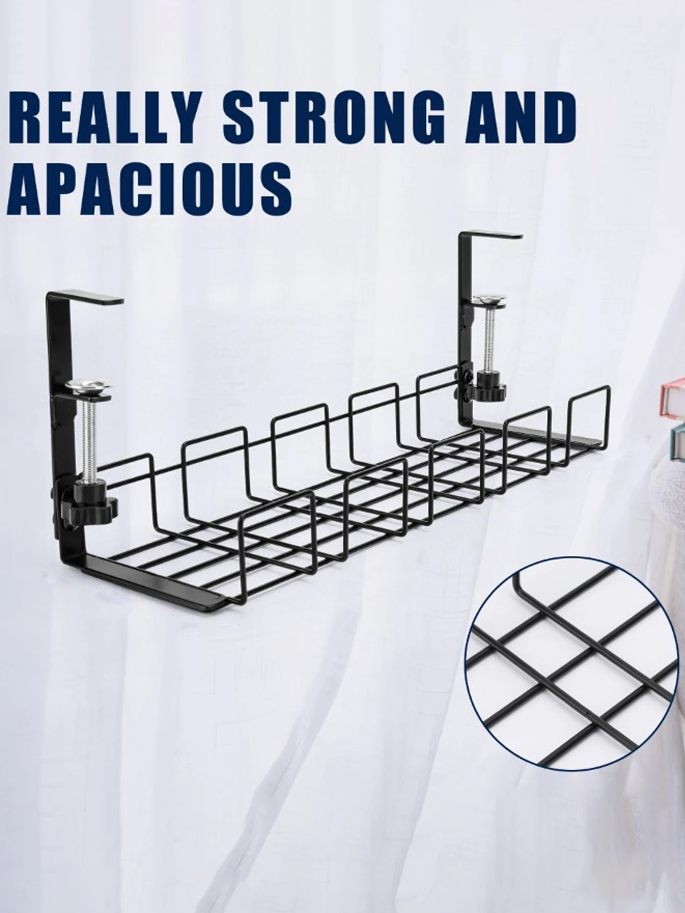 1pc Under Desk Cable Management Tray, Organizer For Wire, Cord, Power Strip, Office Under Table Storage Rack