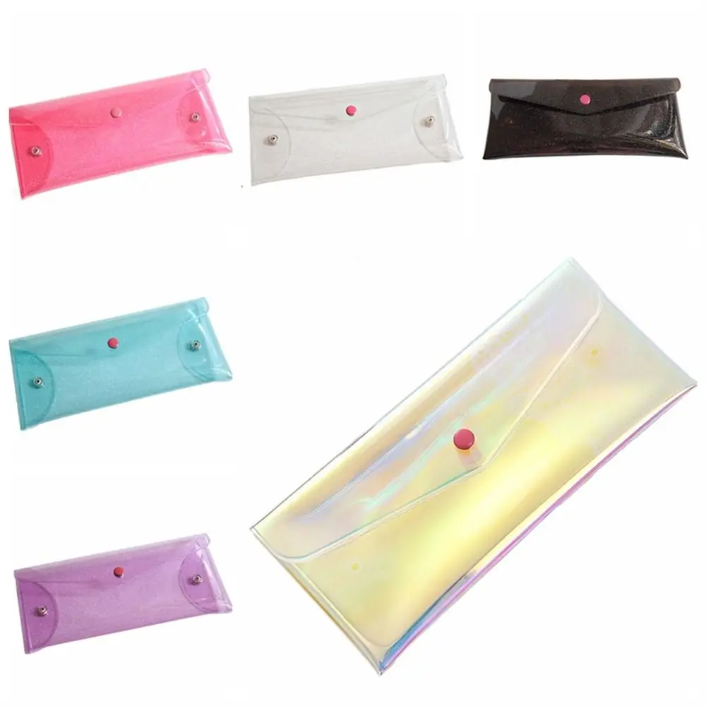 

Glitter PVC Pencil Bags Waterproof Transparent Pencil Case Pencil Pouch Multifunction Stationary Organizer Cosmetic Bag
