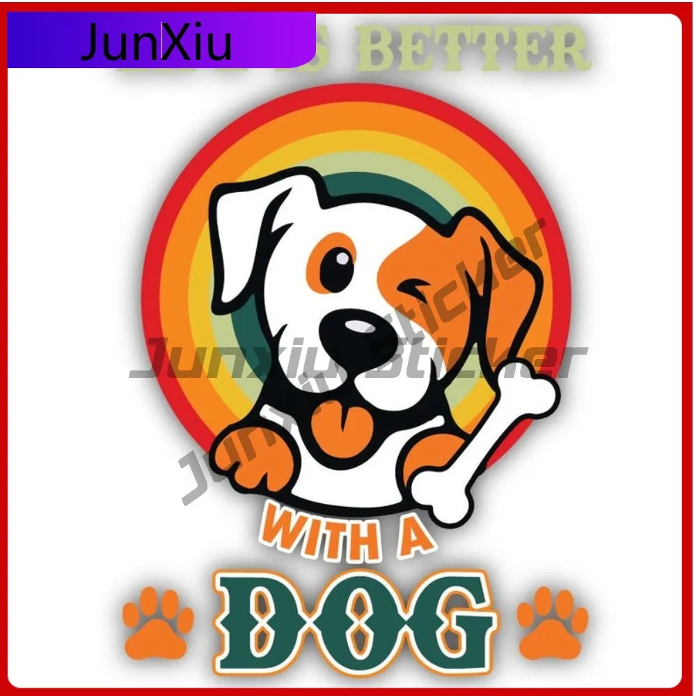 

Life Is Better With A Dog Vinyl Sticker Exterior Accessories Pets Puppy Country Dogs Decal Truck Car Stickers For Rv Car Scratch