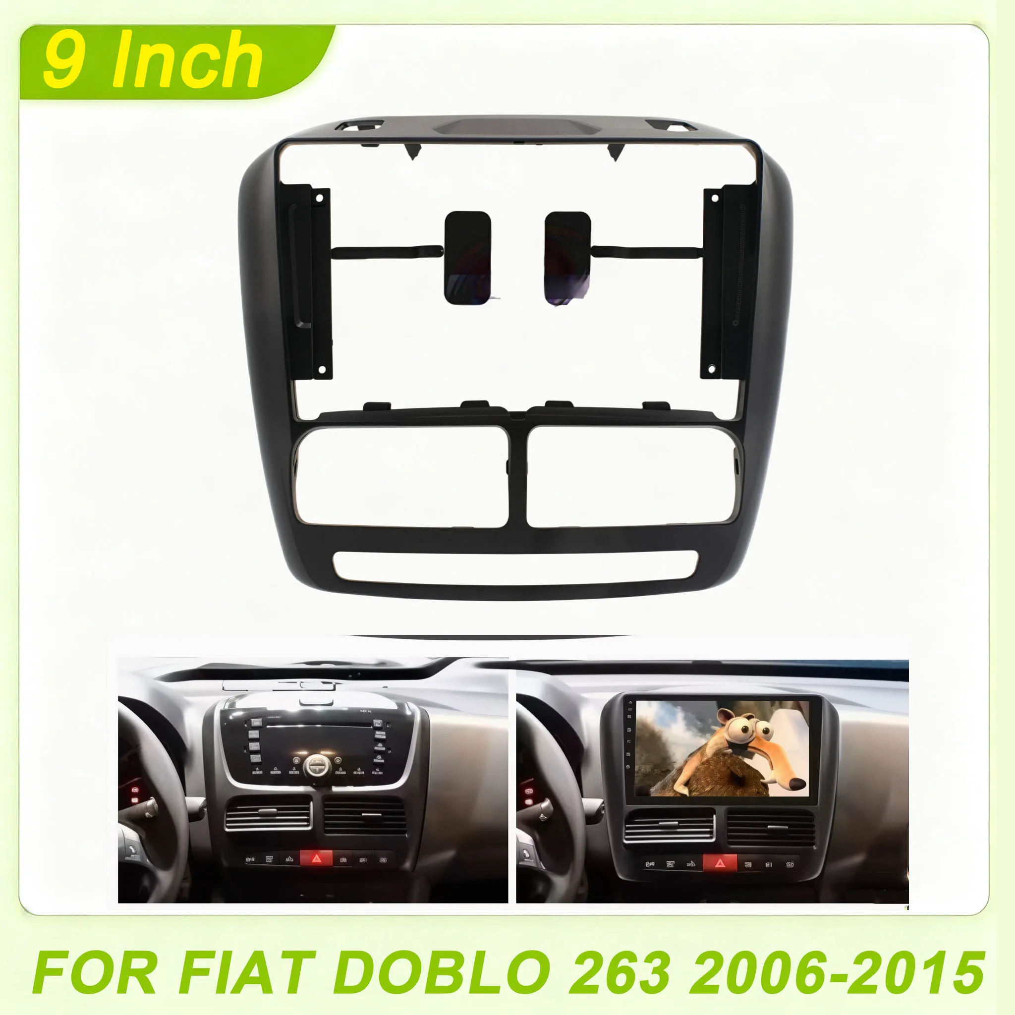 9 Inch Car Radio Fascia Frame for Fiat Doblo 263 2006-2015 Android Stereo Navigation Dash Panel Kit