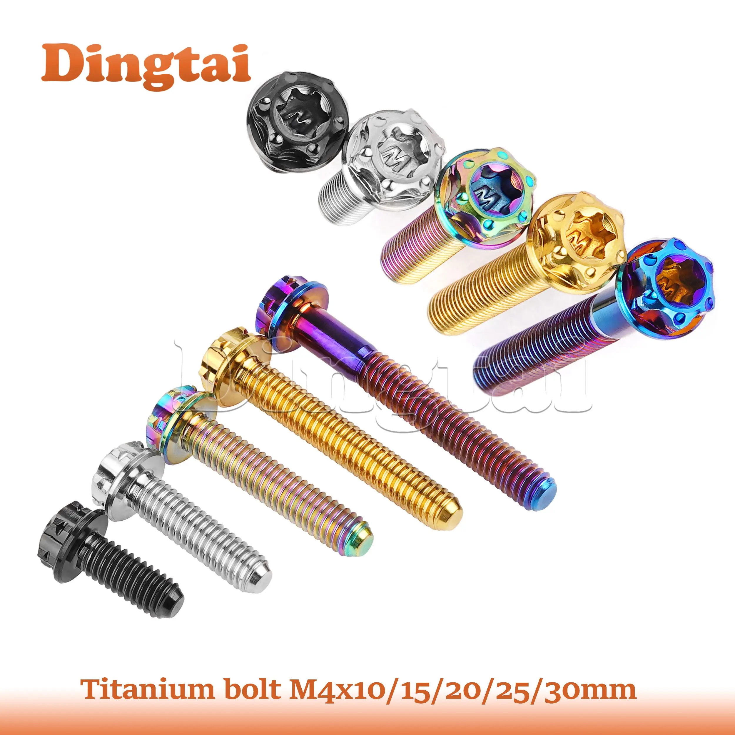 

Dingtai Titanium Bolt M4x10 15 20 25 30 Torx T20 Flange Bicycle Motorcycle Head Screws