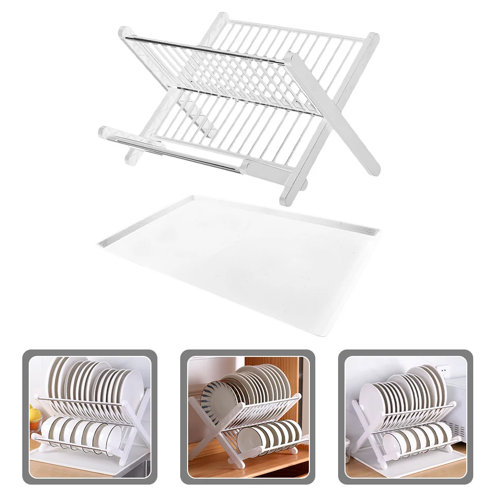 

1Set Folding Kitchen Dish Rack Dish Drying Stand Plate Bowl Holder for Countertop Kitchen Tableware Drainer Rack