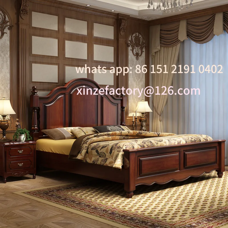 

Customizable American solid wood bed 1.8 meters double bed master bedroom modern simple storage furniture 1.5 2 meters large bed